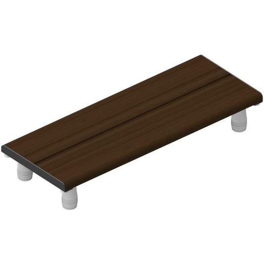 Invisia 30” Rectangle Walnut Stained Bamboo Bath Bench for Bathtub With Matte Black Frame