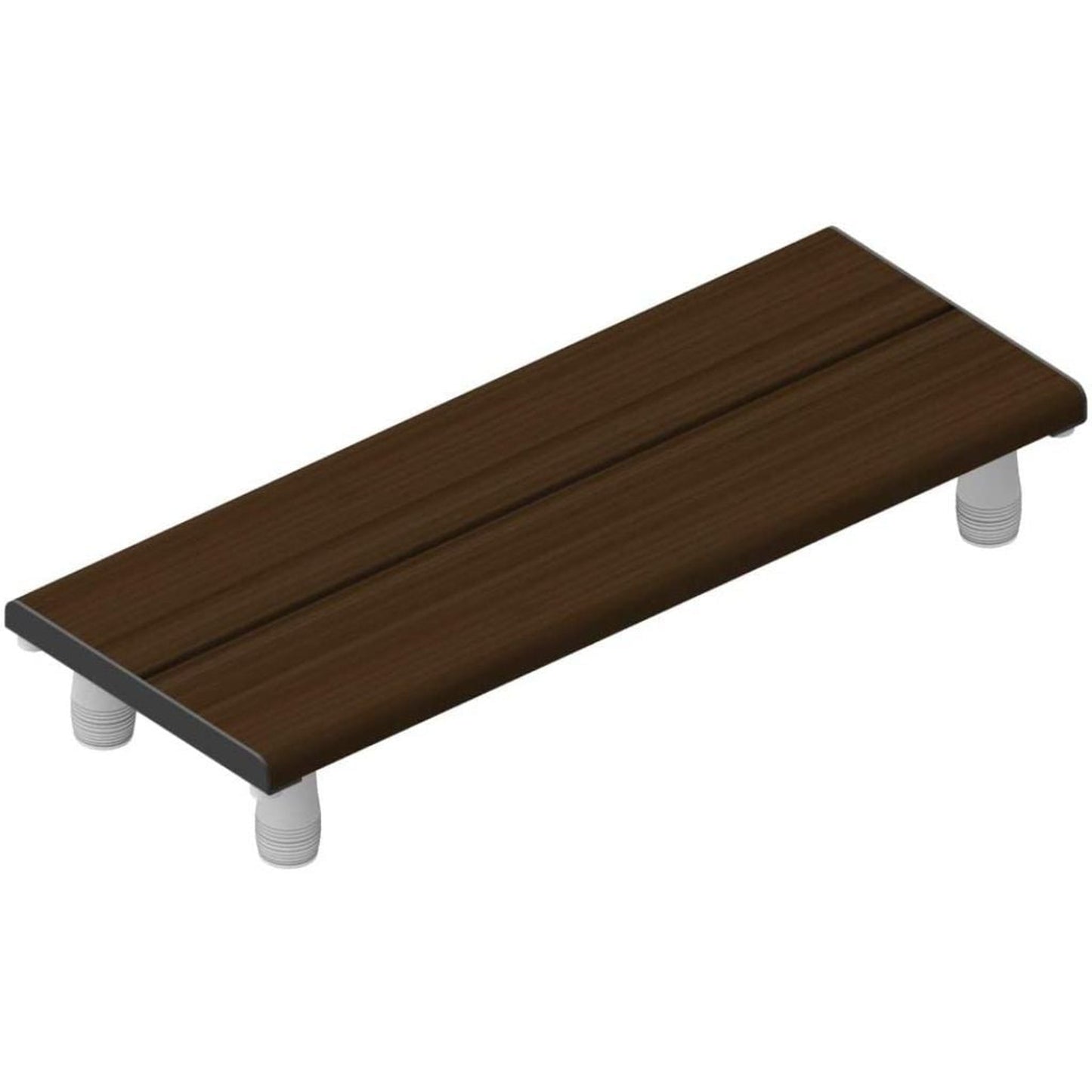 Invisia 35” Rectangle Walnut Stained Bamboo Bath Bench for Bathtub With Matte Black Frame