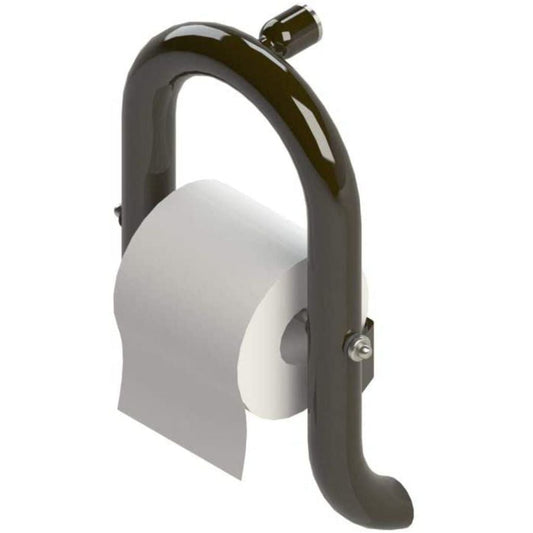 Invisia 7" Oil Rubbed Bronze Wall-Mounted Toilet Roll Holder With Integrated Grab Bar