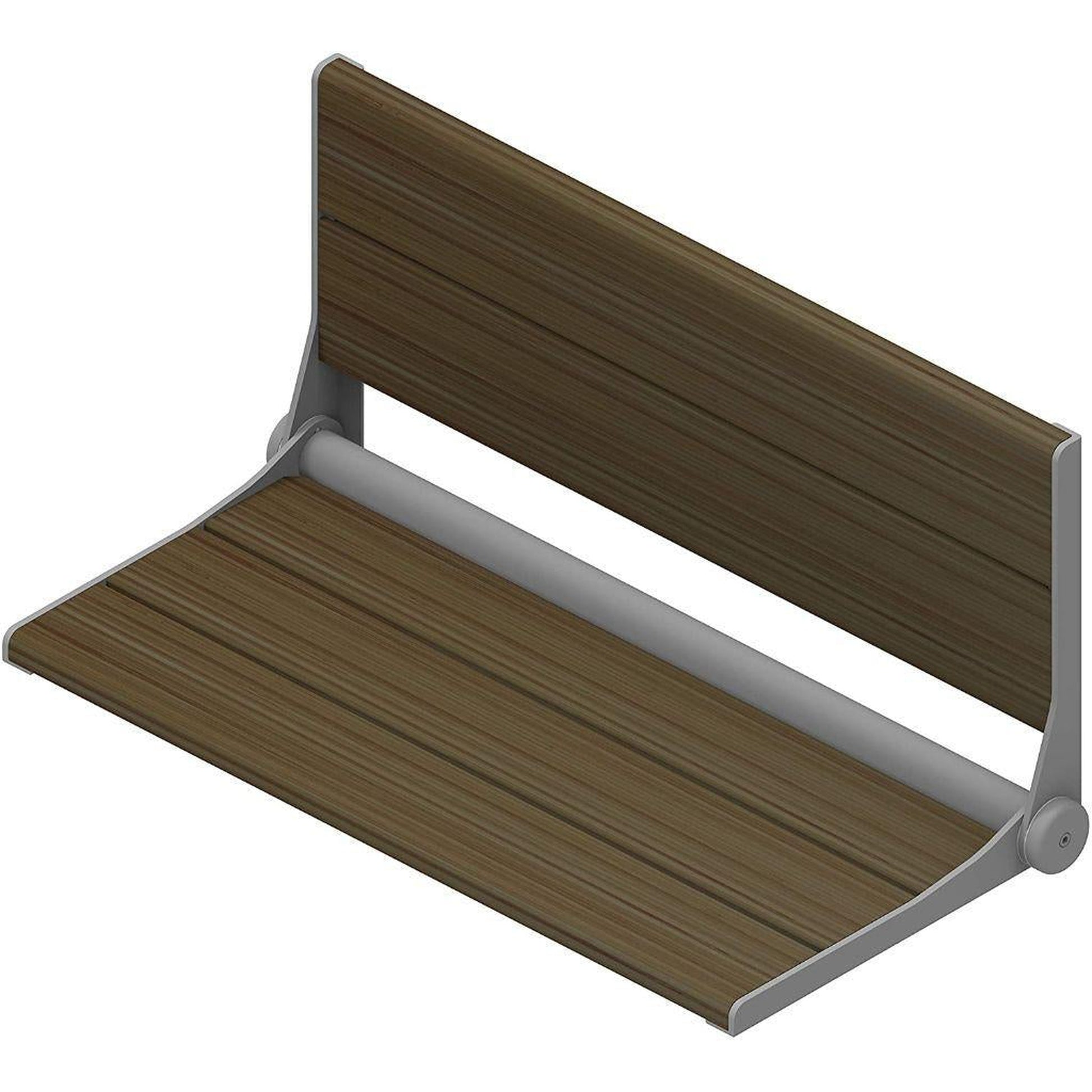 Invisia SerenaSeat 32" ADA Ash Stained Bamboo With Black Frame Fold Down Shower Seat