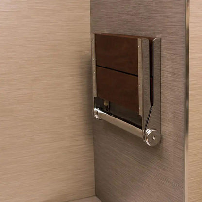 Invisia SerenaSeat 32" ADA Ash Stained Bamboo With Grey Frame Fold Down Shower Seat