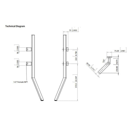 Isenberg Infinity 34" Brushed Nickel PVD Solid Brass Wall-Mounted Bathroom Sink Faucet Spout With Hidden Aerator