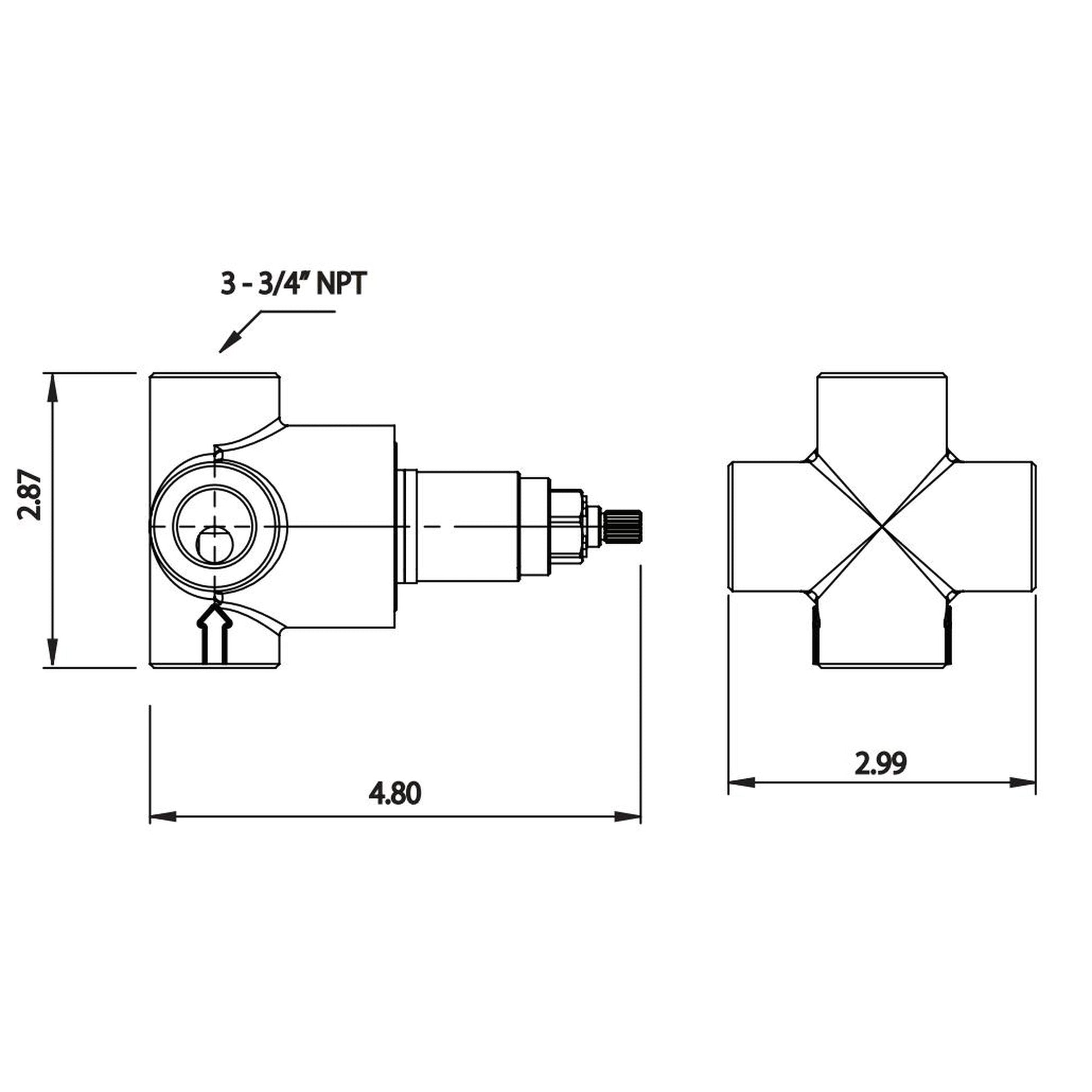 Isenberg Serie 100 3" Brushed Nickel PVD Wall Mounted Shower Faucet Trim With 3-Way Diverter Shower Rough Valve With Shared Outputs and Integrated Volume Control