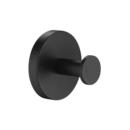 Isenberg Serie 100 3" Matte Black Solid Brass Wall-Mounted Bathroom Towel and Robe Hook