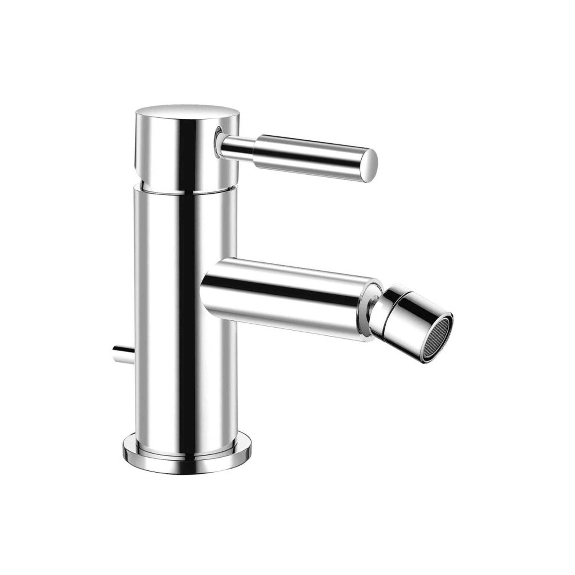 Isenberg Serie 100 5" Single-Hole Brushed Nickel PVD Solid Brass Bidet Faucet With Drain