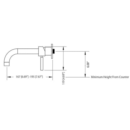 Isenberg Serie 100 6" Two-Hole Chrome Wall-Mounted Bathroom Sink Faucet With Rough In Valve