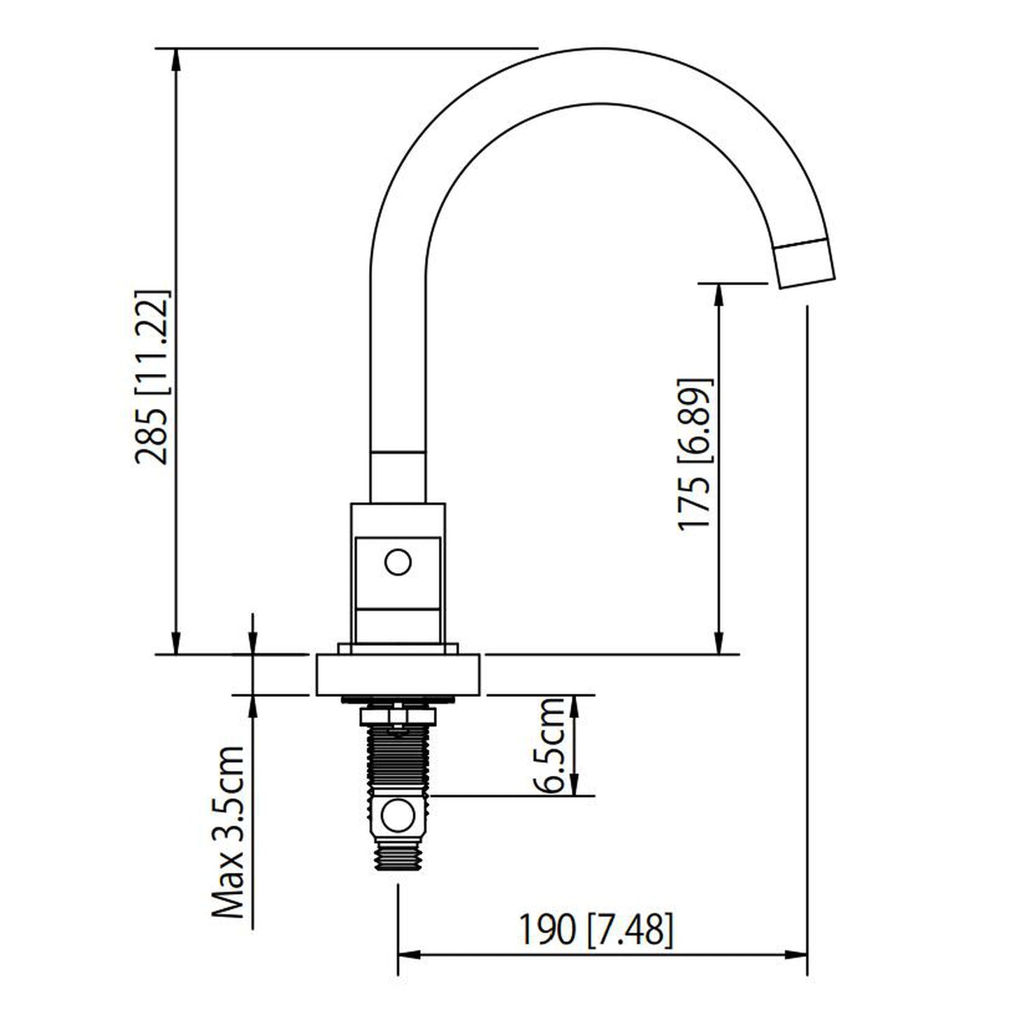 Isenberg Serie 100 8" Three-Hole Brushed Nickel PVD Solid Brass Deck-Mounted Roman Bathtub Faucet