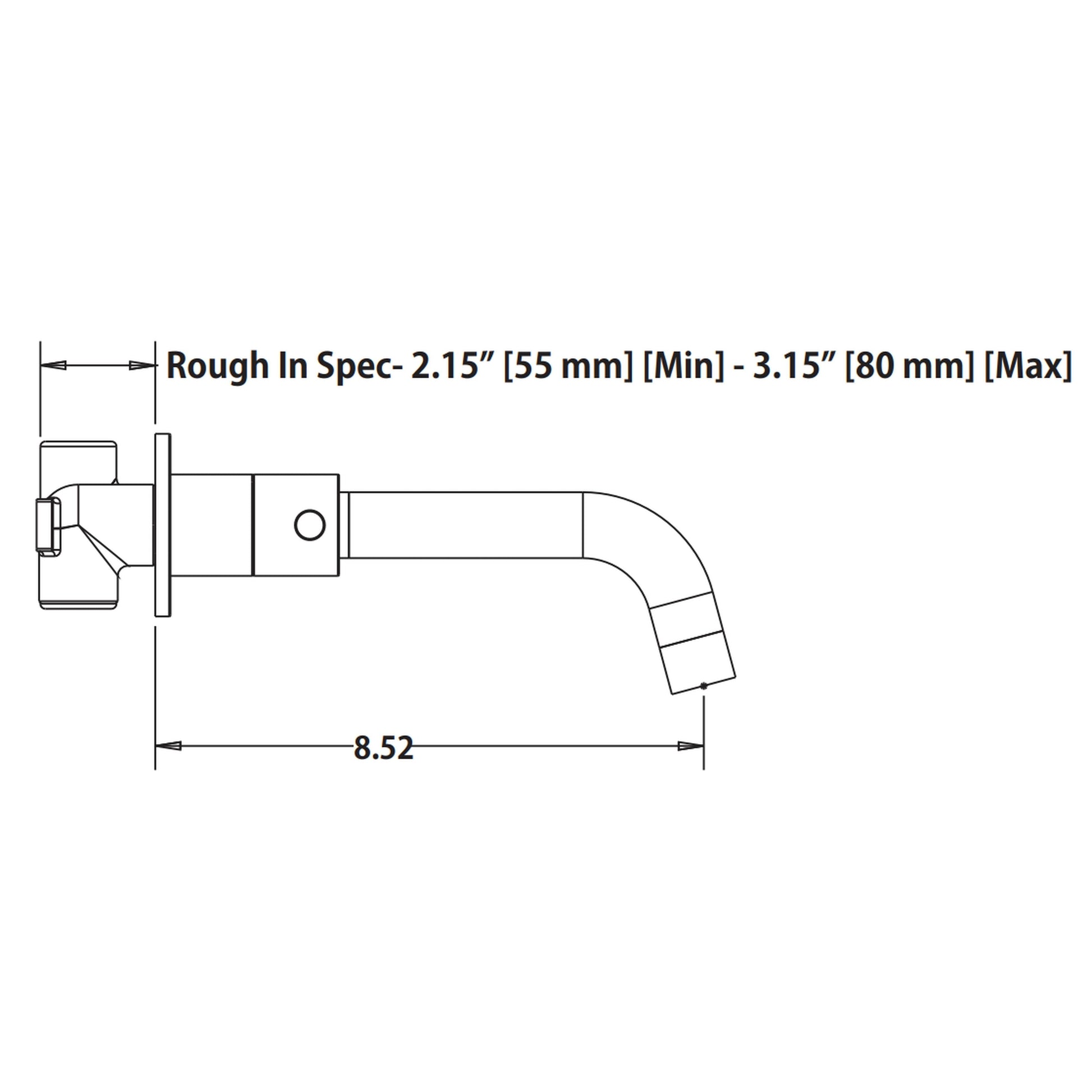 Isenberg Serie 100 8" Three-Hole Brushed Nickel PVD Wall-Mounted Bathroom Sink Faucet With 0.50" Rough-In Valve