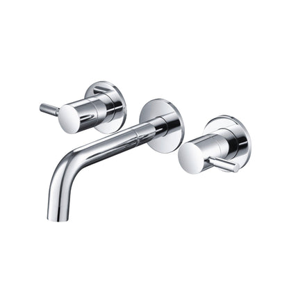 Isenberg Serie 100 8" Three-Hole Brushed Nickel PVD Wall-Mounted Bathroom Sink Faucet