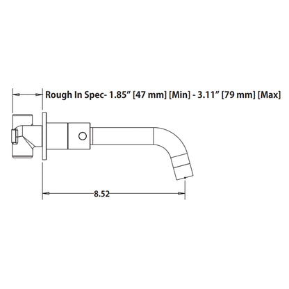 Isenberg Serie 100 8" Three-Hole Brushed Nickel PVD Wall-Mounted Bathtub Faucet