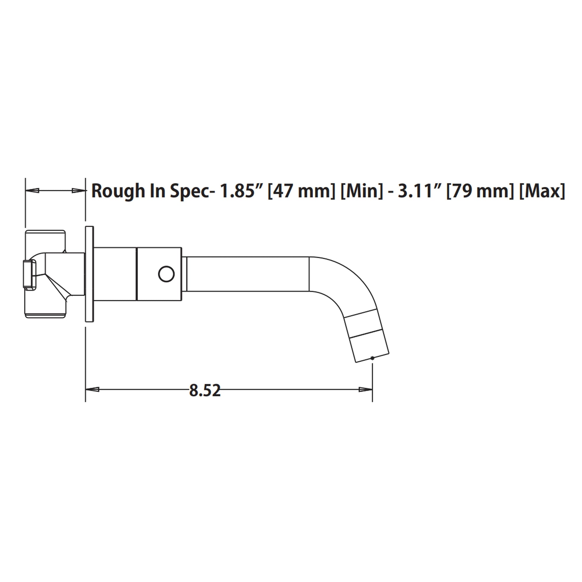 Isenberg Serie 100 8" Three-Hole Matte Black Wall-Mounted Bathtub Faucet