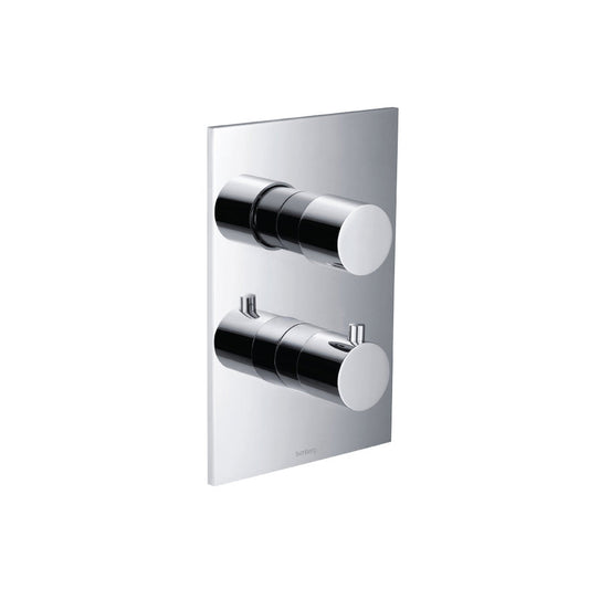Isenberg Serie 100 8" Two-Hole Chrome Thermostatic Shower Trim With 1" 1-Output Thermostatic Shower Valve And Integrated Volume Control
