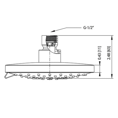 Isenberg Serie 145 Single Output Chrome Wall-Mounted Shower Set With 3-Function ABS Shower Head, Single Handle Shower Trim and 1-Output Single Control Pressure Balance Valve