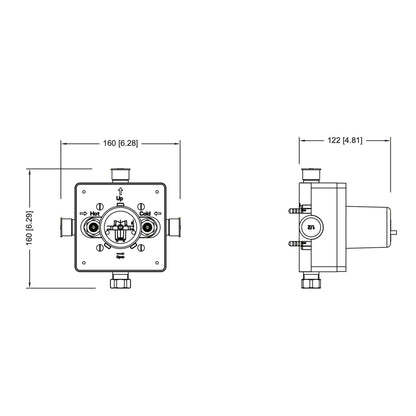 Isenberg Serie 145 Single Output Chrome Wall-Mounted Shower Set With 3-Function ABS Shower Head, Single Handle Shower Trim and 1-Output Single Control Pressure Balance Valve