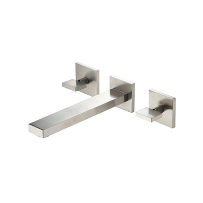 Isenberg Serie 160 10" Three-Hole Brushed Nickel PVD Wall-Mounted Bathtub Faucet With 0.50" Rough-In Valve