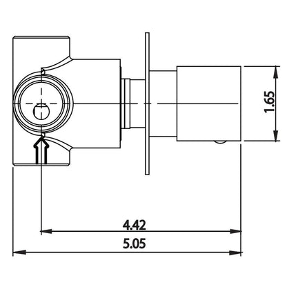 Isenberg Serie 160 3" Brushed Nickel PVD Wall Mounted Shower Faucet Trim With 3-Way Diverter Shower Rough Valve With Shared Outputs and Integrated Volume Control