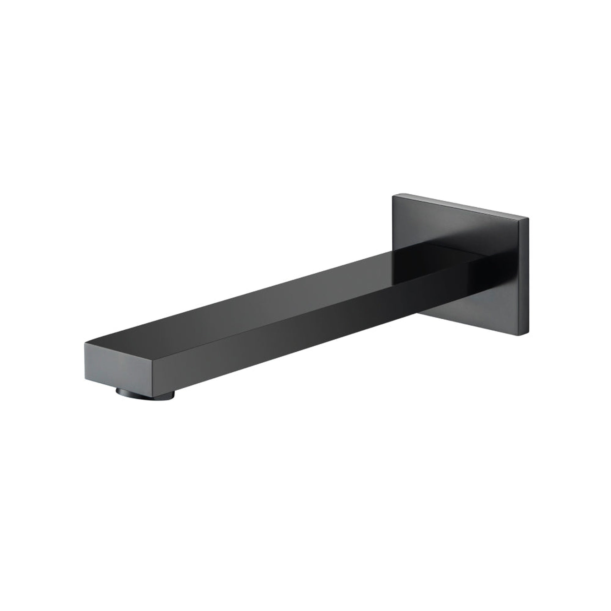 Isenberg Serie 160 7" Single-Hole Matte Black Solid Brass Wall-Mounted Non-Diverting Bathtub Spout