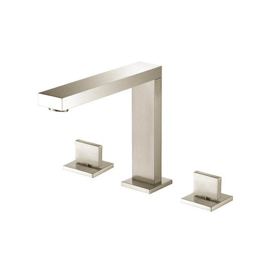 Isenberg Serie 160 8" Three-Hole Brushed Nickel PVD Solid Brass Deck-Mounted Roman Bathtub Faucet