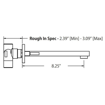 Isenberg Serie 160 8" Three-Hole Brushed Nickel PVD Wall-Mounted Sink Faucet With 0.50" Rough-In Valve