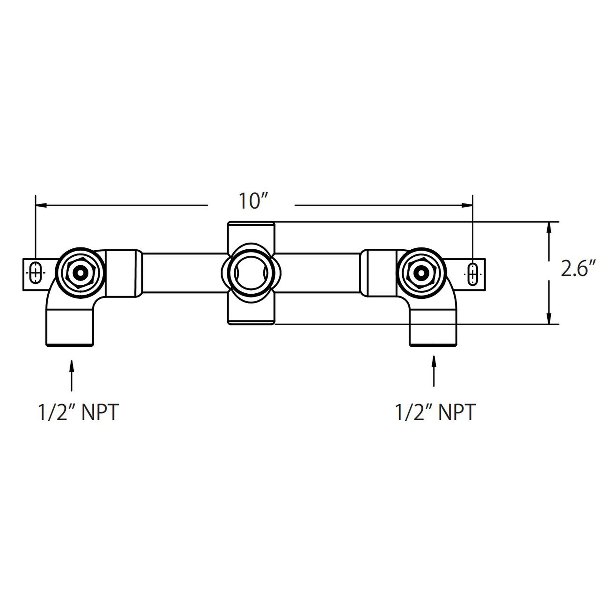 Isenberg Serie 160 8" Three-Hole Chrome Wall-Mounted Sink Faucet