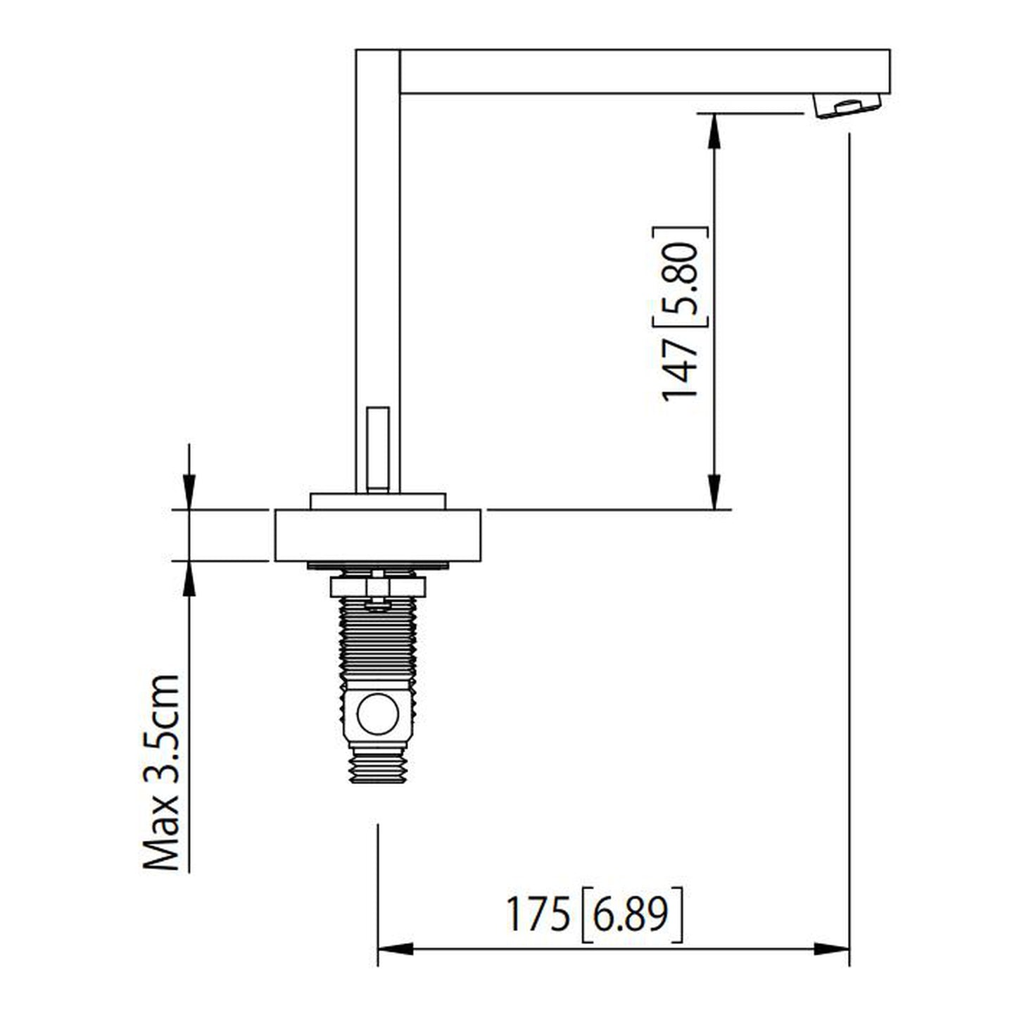 Isenberg Serie 160 8" Three-Hole Polished Nickel PVD Solid Brass Deck-Mounted Roman Bathtub Faucet