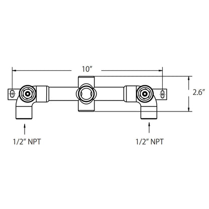 Isenberg Serie 160 8" Three-Hole Polished Nickel PVD Wall-Mounted Sink Faucet