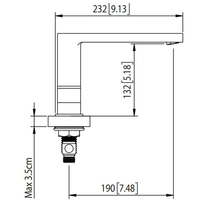 Isenberg Serie 196 14" Three-Hole Brushed Nickel PVD Solid Brass Deck-Mounted Roman Bathtub Faucet