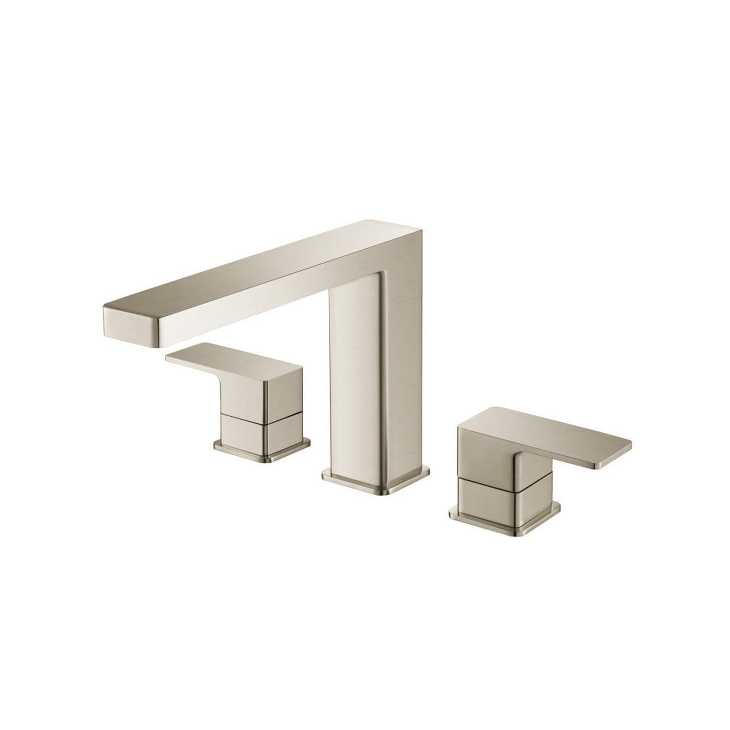 Isenberg Serie 196 14" Three-Hole Brushed Nickel PVD Solid Brass Deck-Mounted Roman Bathtub Faucet