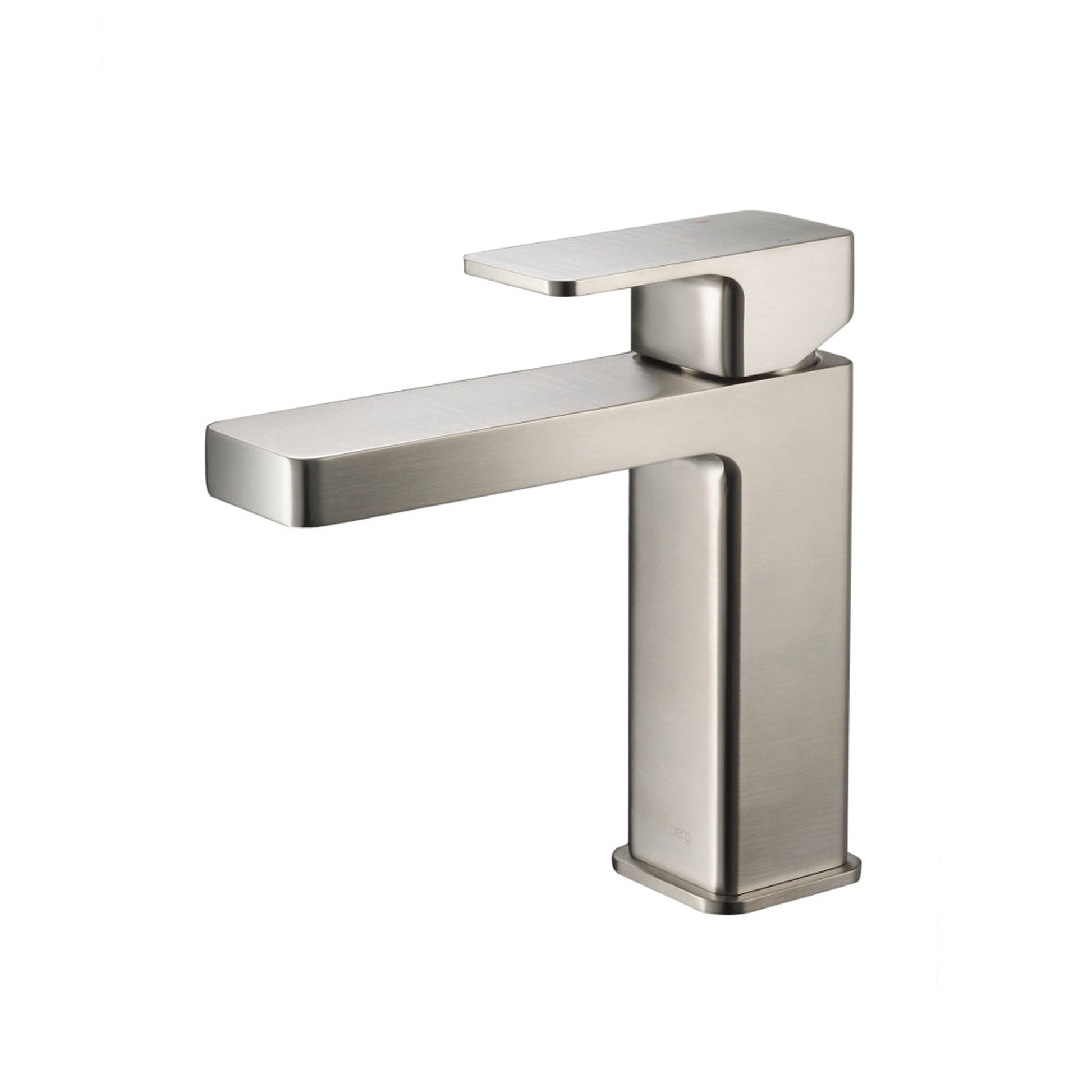Isenberg Serie 196 7" Single-Hole Brushed Nickel PVD Deck-Mounted Bathroom Sink Faucet With Pop-Up Drain and Adjustable Hot Limit Safety Stop
