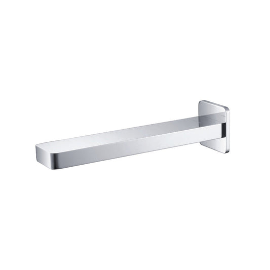 Isenberg Serie 196 7" Single-Hole Matte Black Solid Brass Wall-Mounted Non-Diverting Bathtub Spout