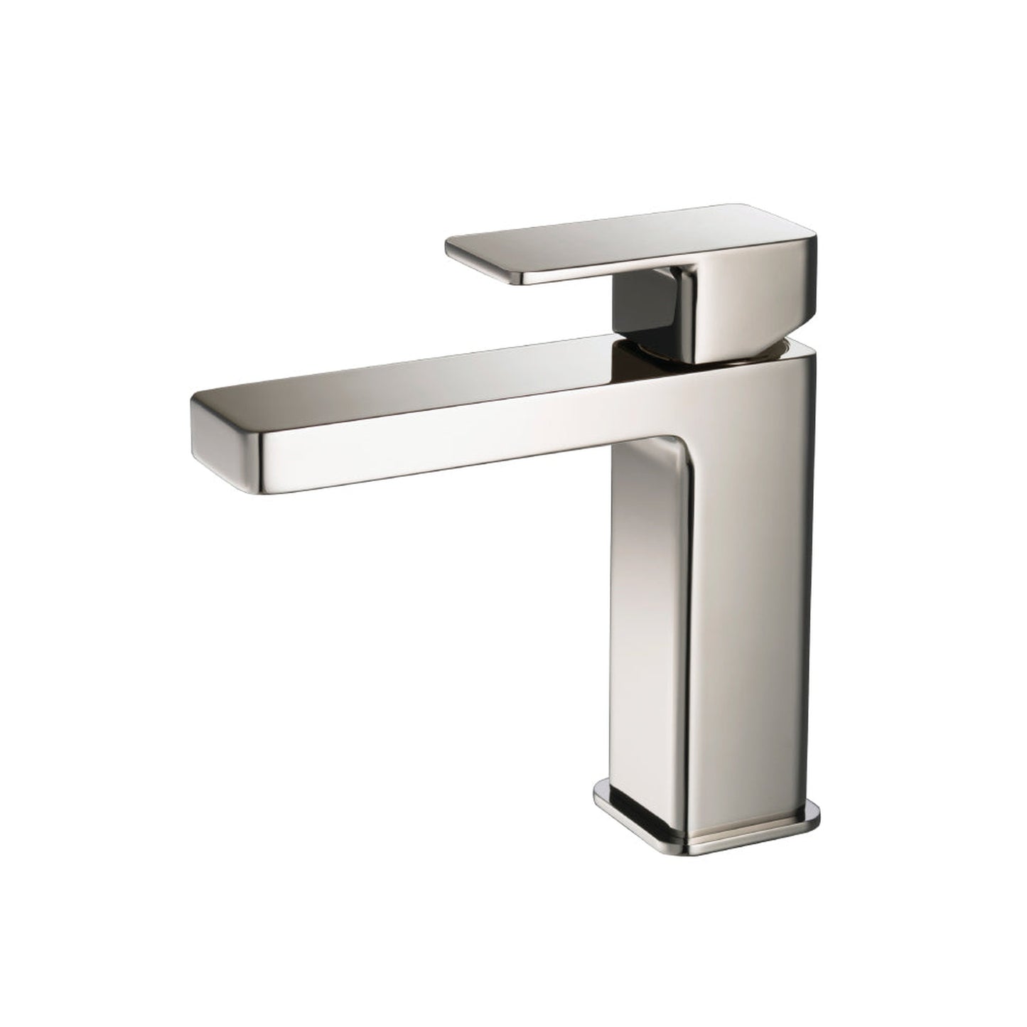Isenberg Serie 196 7" Single-Hole Polished Nickel PVD Deck-Mounted Bathroom Sink Faucet With Pop-Up Drain and Adjustable Hot Limit Safety Stop