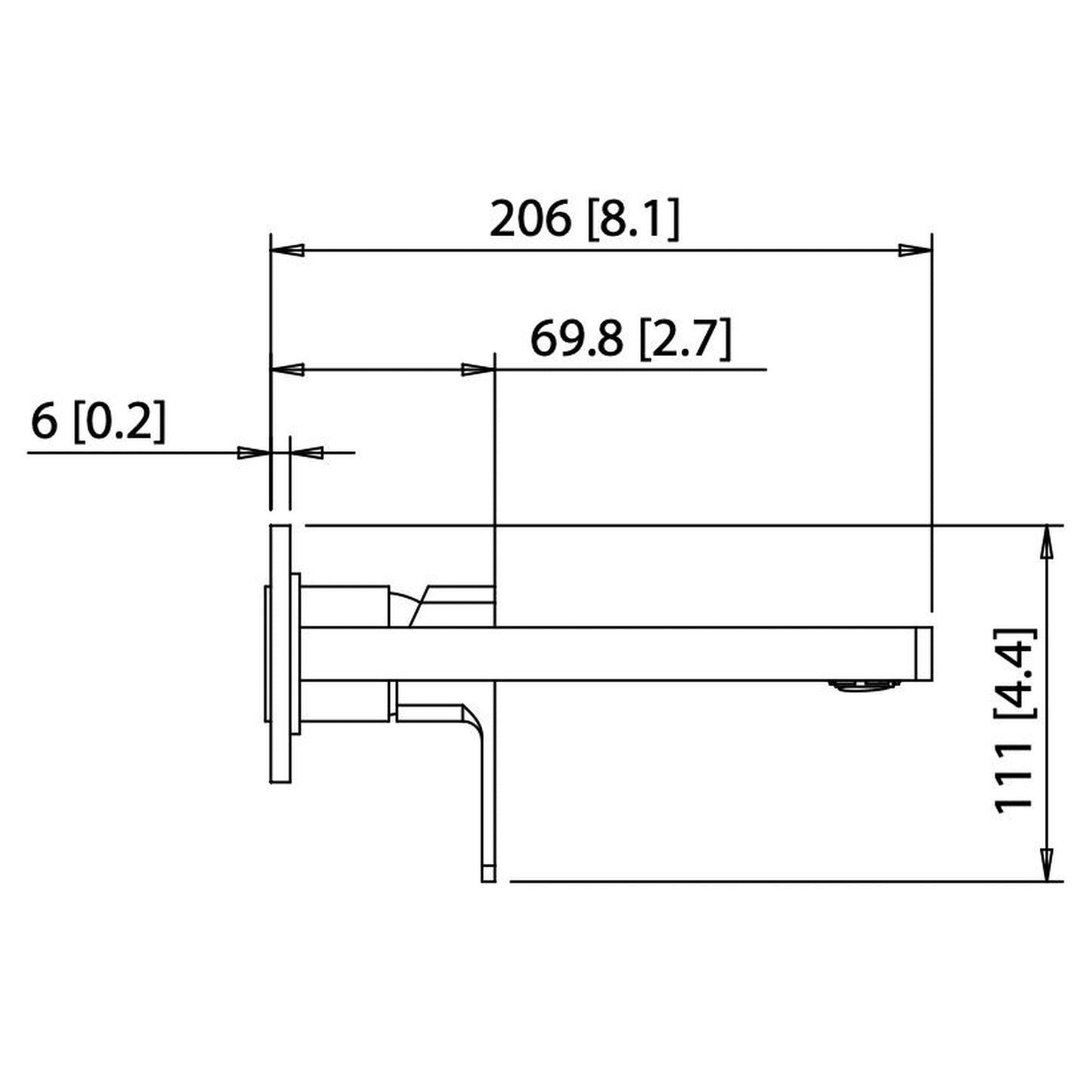 Isenberg Serie 196 9" Two-Hole Brushed Nickel PVD Wall-Mounted Bathroom Sink Faucet With Rough In Valve