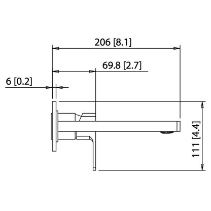 Isenberg Serie 196 9" Two-Hole Brushed Nickel PVD Wall-Mounted Bathroom Sink Faucet With Rough In Valve