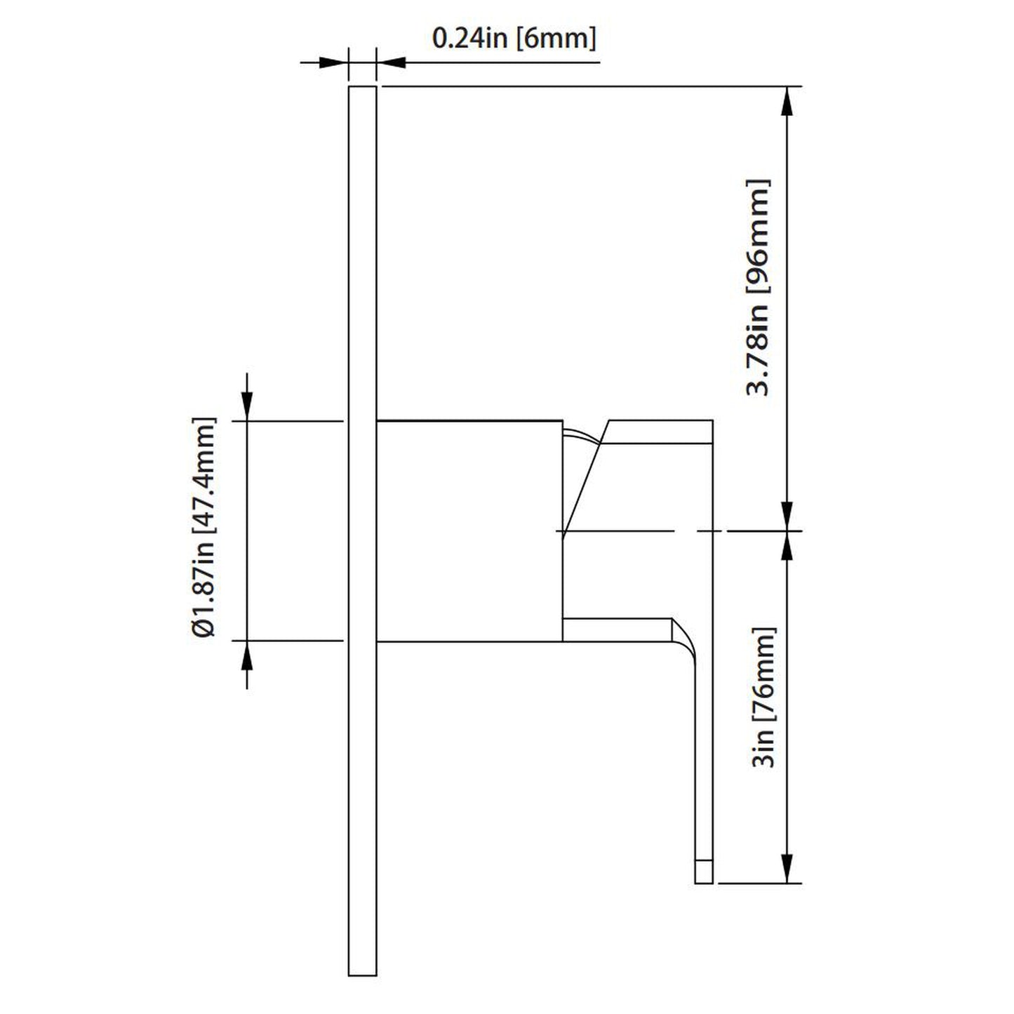 Isenberg Serie 196 Single Output Chrome Wall-Mounted Shower Set With 3-Function ABS Shower Head, Single Handle Shower Trim and 1-Output Single Control Pressure Balance Valve