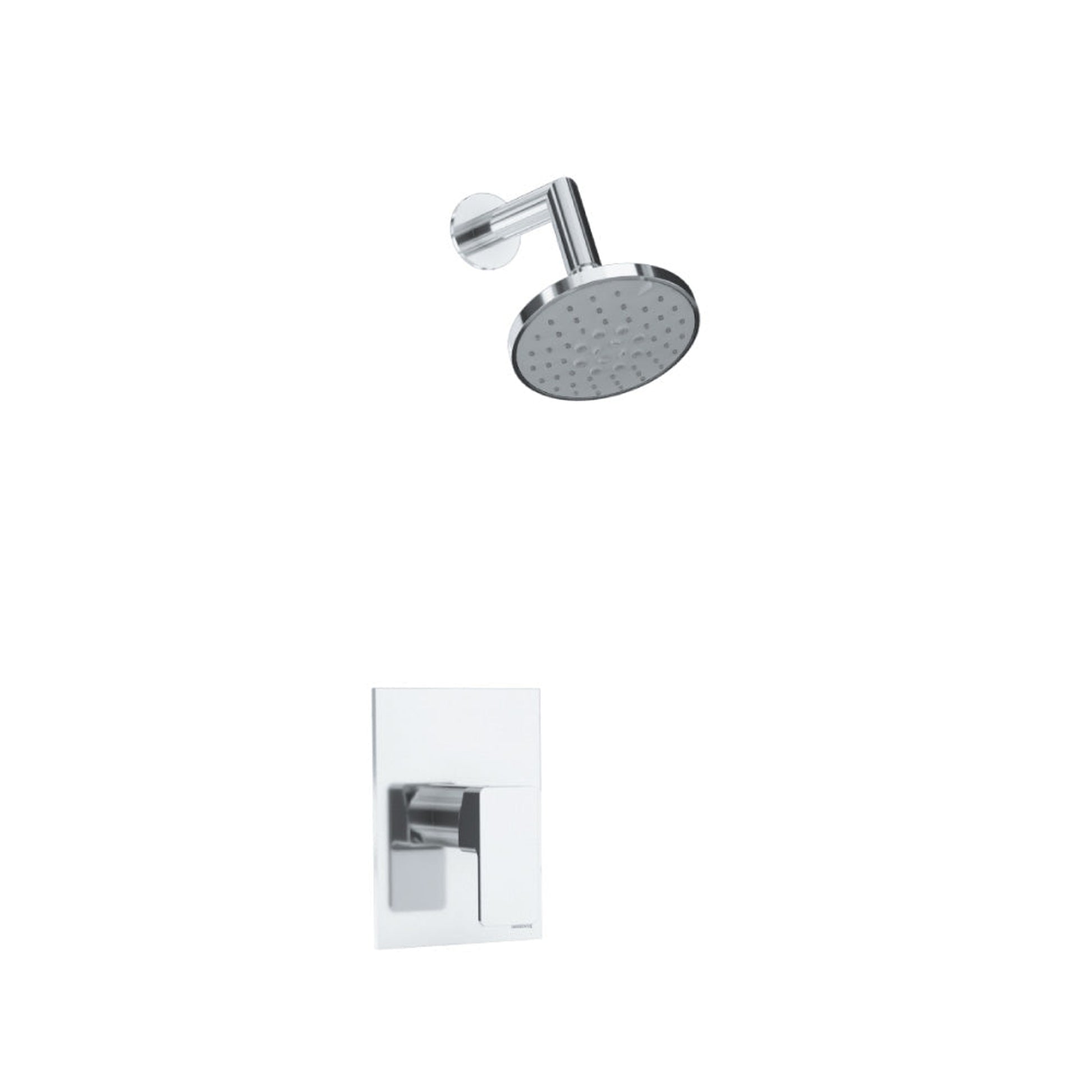 Isenberg Serie 196 Single Output Chrome Wall-Mounted Shower Set With 3-Function ABS Shower Head, Single Handle Shower Trim and 1-Output Single Control Pressure Balance Valve