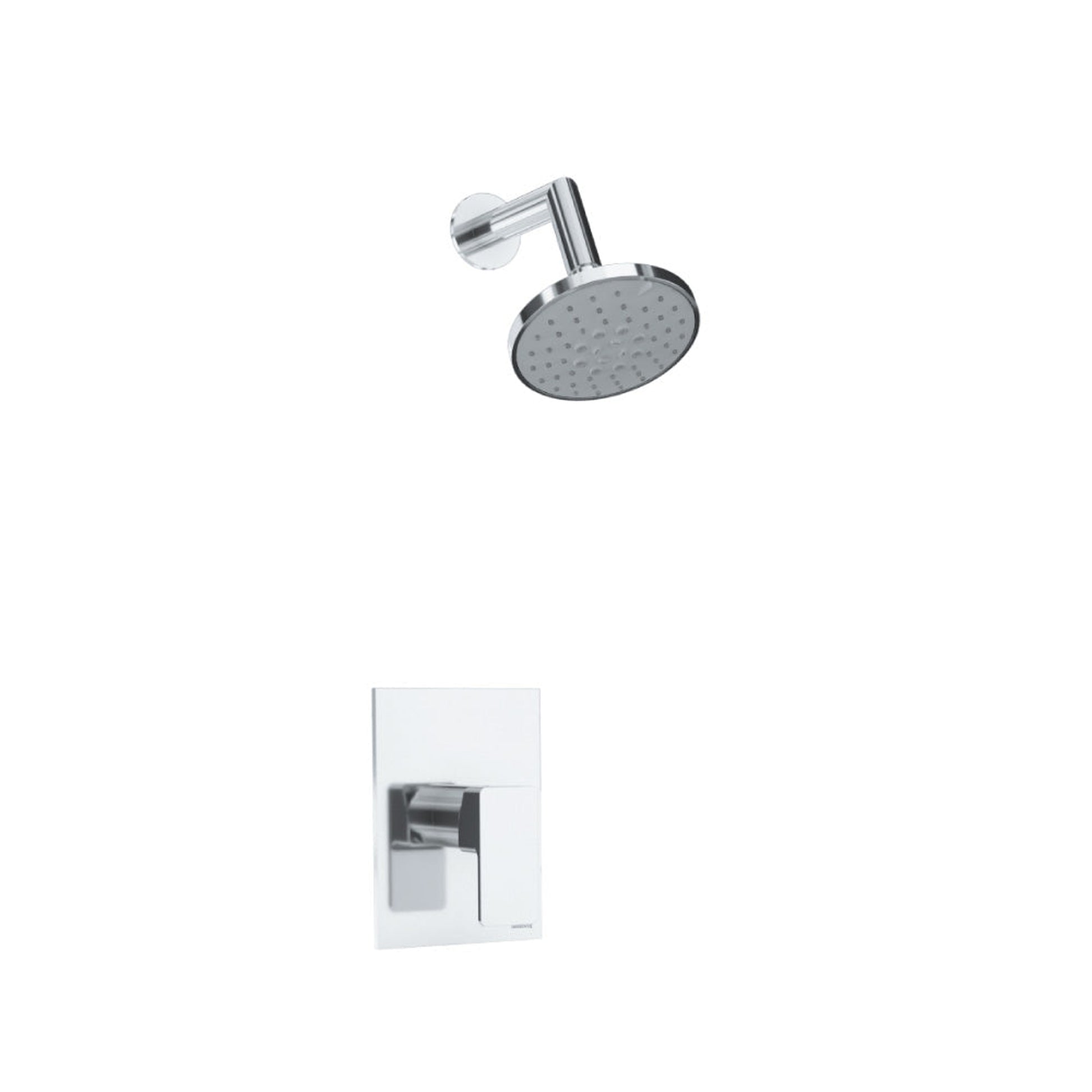 Isenberg Serie 196 Single Output Matte Black Wall-Mounted Shower Set With 3-Function ABS Shower Head, Single Handle Shower Trim and 1-Output Single Control Pressure Balance Valve