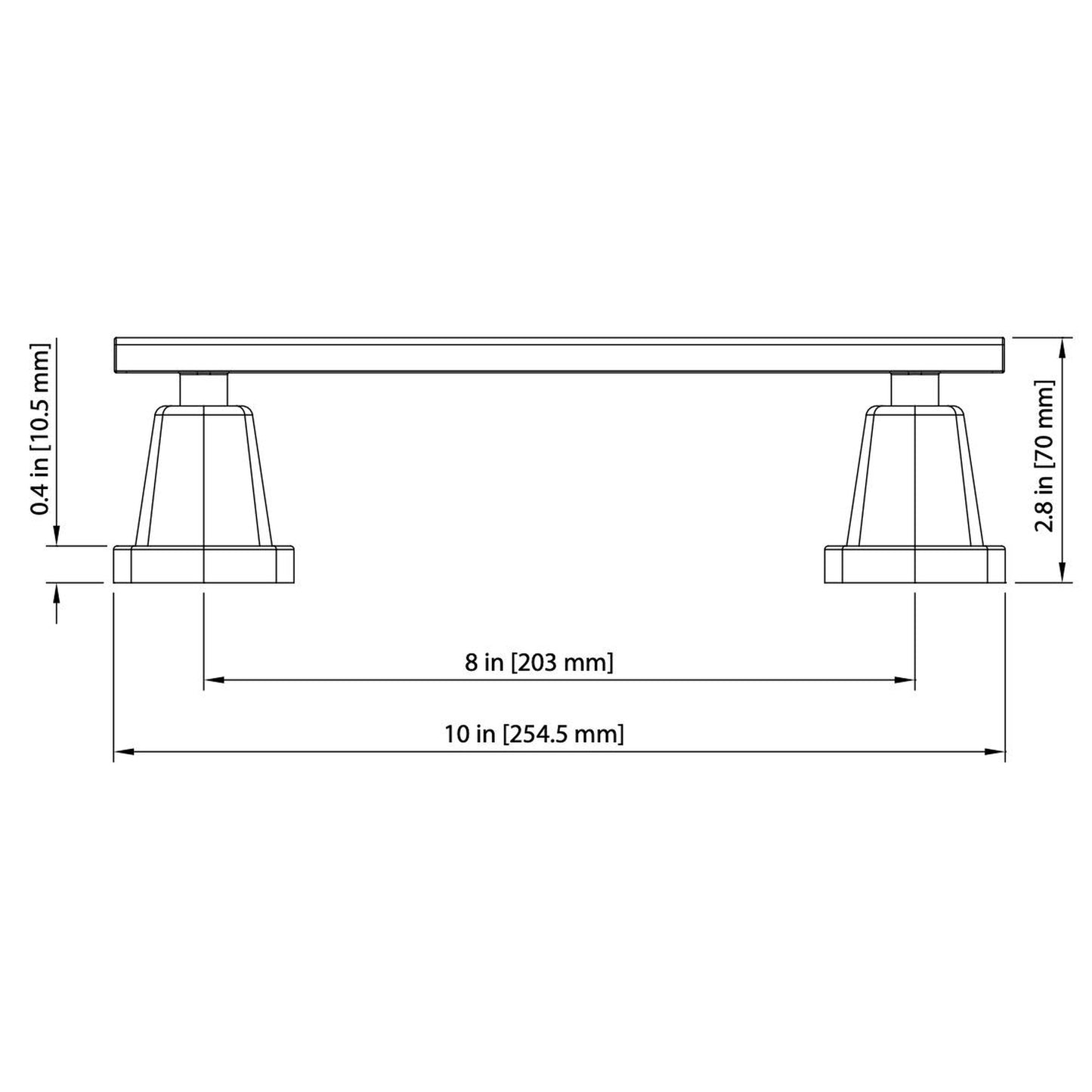 Isenberg Serie 240 10" Mini Brushed Nickel PVD Solid Brass Wall-Mounted Bathroom Towel Bar