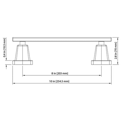 Isenberg Serie 240 10" Mini Brushed Nickel PVD Solid Brass Wall-Mounted Bathroom Towel Bar