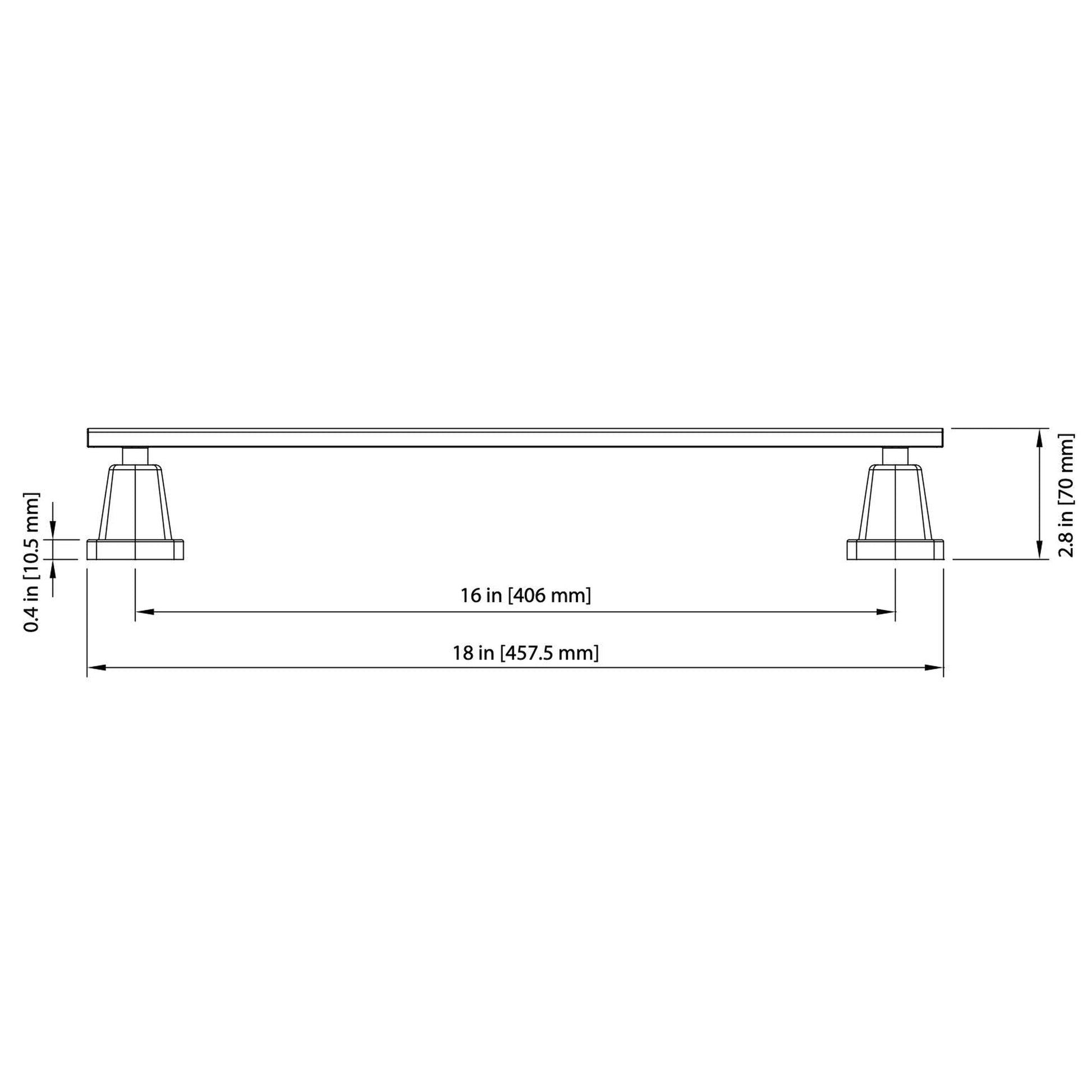 Isenberg Serie 240 18" Brushed Nickel PVD Solid Brass Wall-Mounted Bathroom Towel Bar