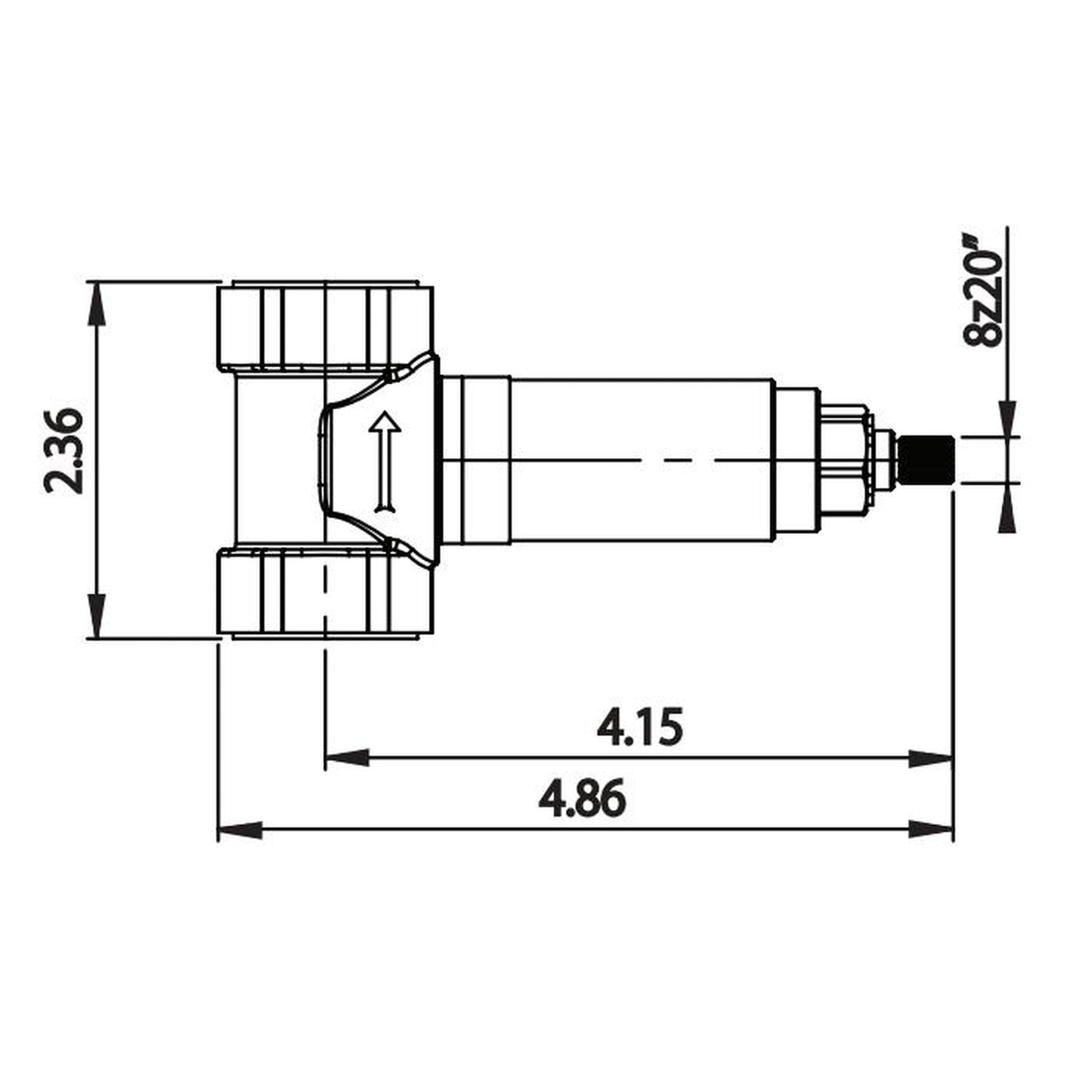 Isenberg Serie 240 3" Brushed Nickel PVD Wall Mounted Shower Faucet Trim With 0.75" Single-Output NPT Female Connection Volume Control Valve