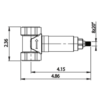 Isenberg Serie 240 3" Brushed Nickel PVD Wall Mounted Shower Faucet Trim With 0.75" Single-Output NPT Female Connection Volume Control Valve