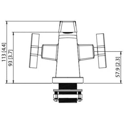 Isenberg Serie 240 4" Two-Handle Single-Hole Brushed Nickel PVD Deck-Mounted Bathroom Sink Faucet With Pop-Up Drain