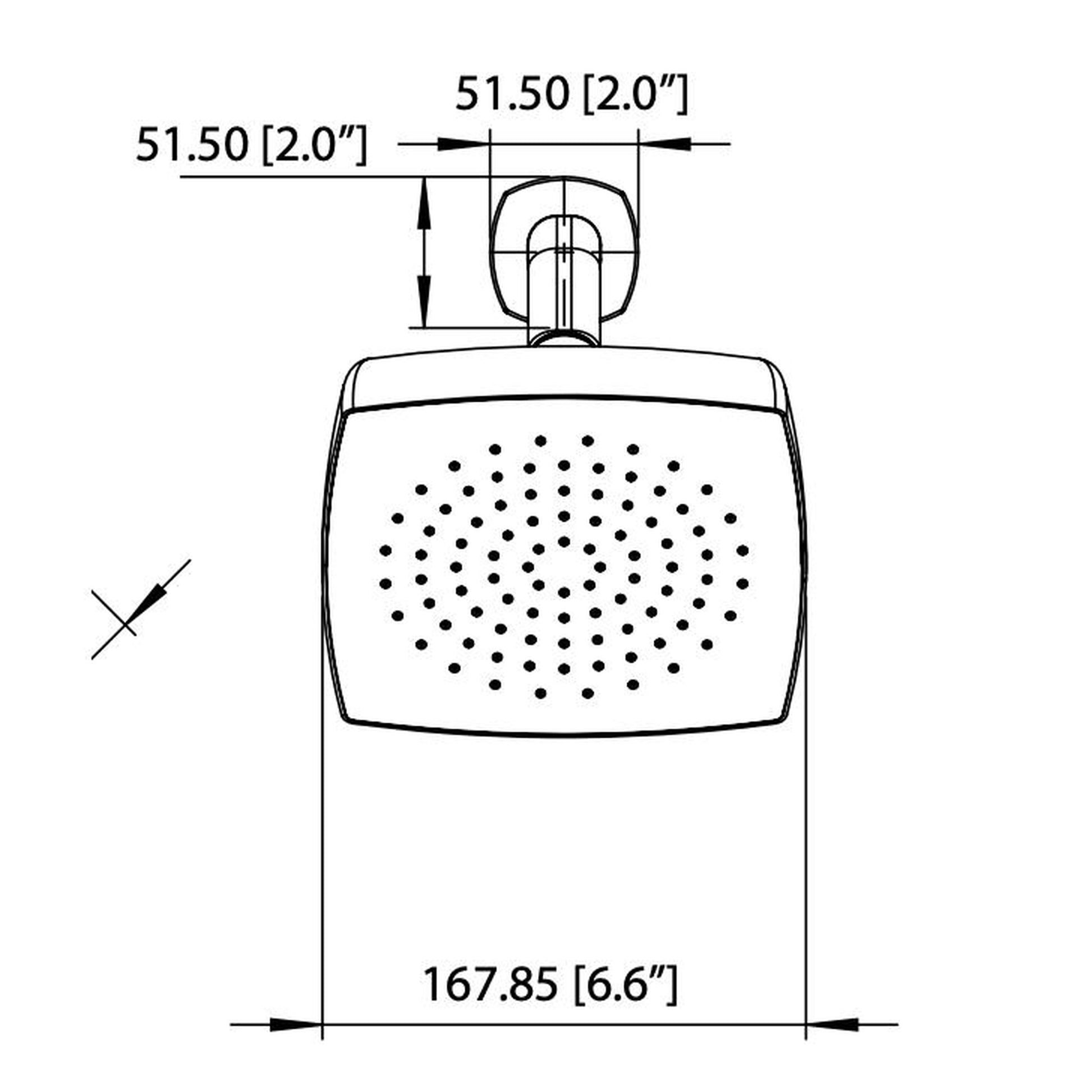 Isenberg Serie 240 7" Single Function Square Curve-Edged Brushed Nickel PVD Solid Brass Rain Shower Head With 8" Wall Mounted Shower Arm