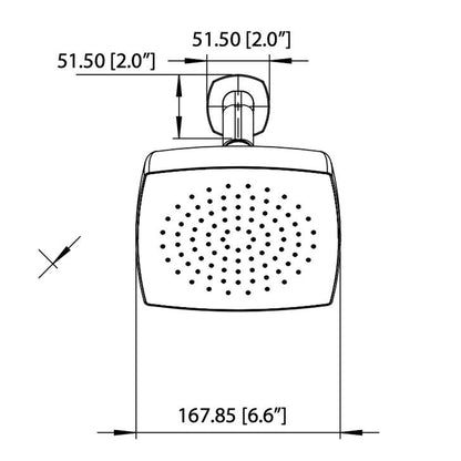 Isenberg Serie 240 7" Single Function Square Curve-Edged Chrome Solid Brass Rain Shower Head With 8" Wall Mounted Shower Arm