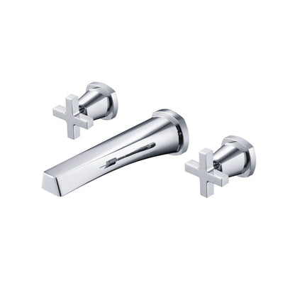 Isenberg Serie 240 9" Three-Hole Chrome Wall-Mounted Bathtub Faucet With 0.50" Rough-In Valve