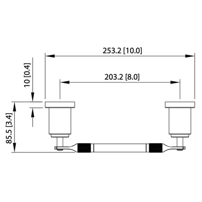 Isenberg Serie 250 10" Mini Brushed Nickel PVD Solid Brass Wall-Mounted Bathroom Towel Bar