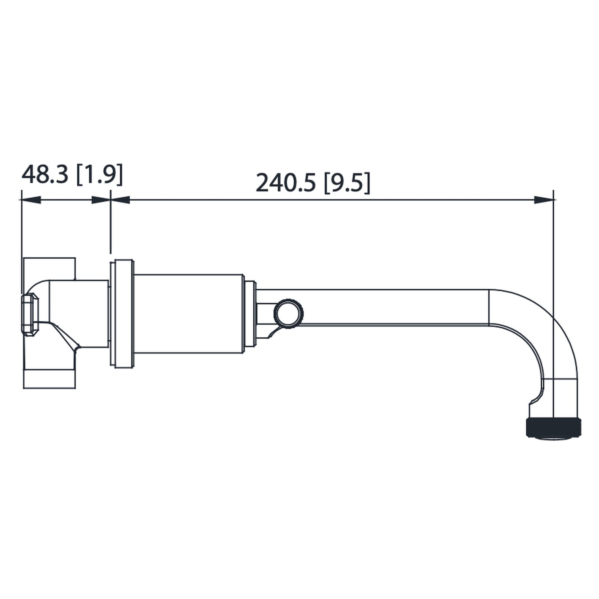 Isenberg Serie 250 8" Three-Hole Brushed Nickel PVD Wall-Mounted Bathtub Faucet With 0.50" Rough-In Valve