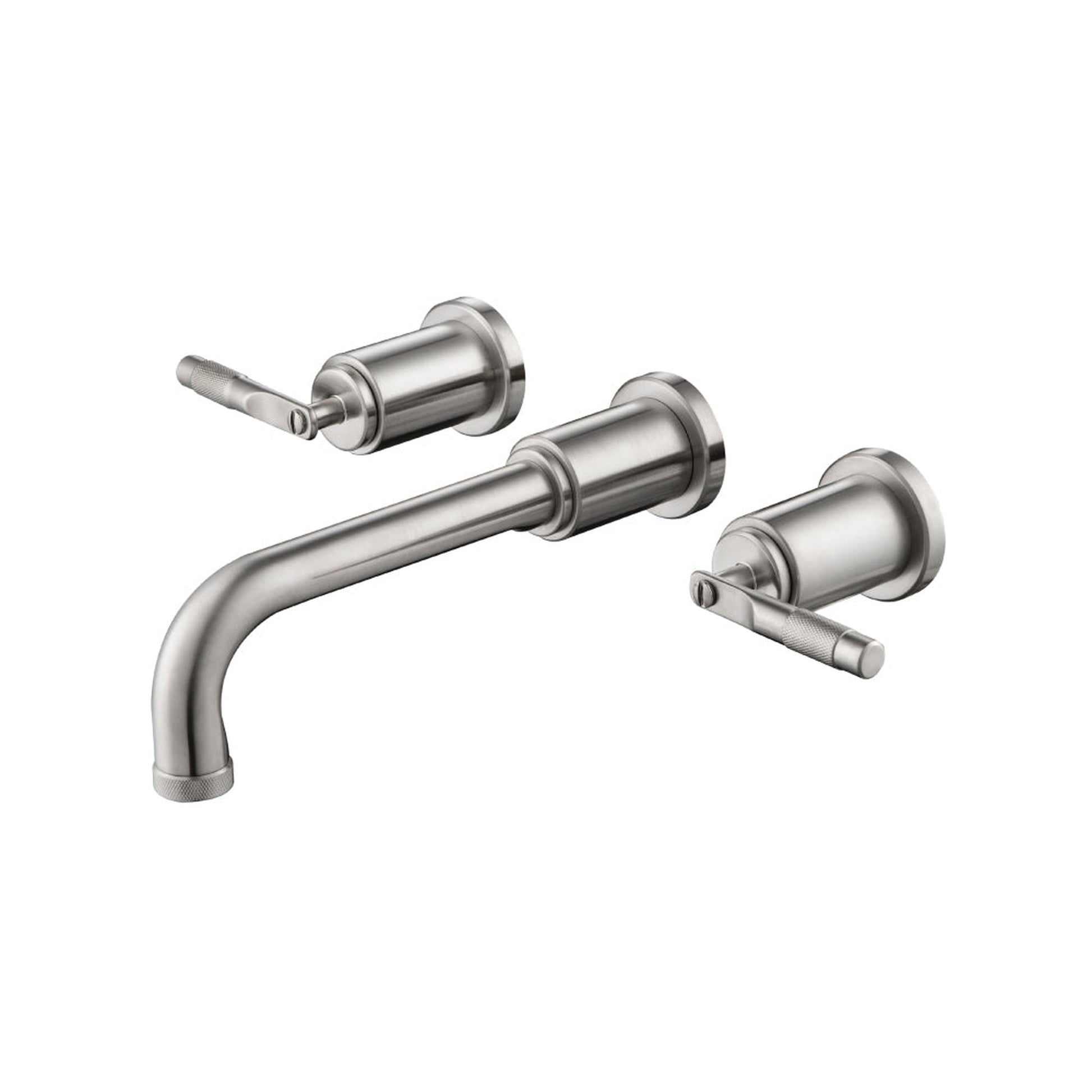 Isenberg Serie 250 8" Three-Hole Brushed Nickel PVD Wall-Mounted Bathtub Faucet With 0.50" Rough-In Valve