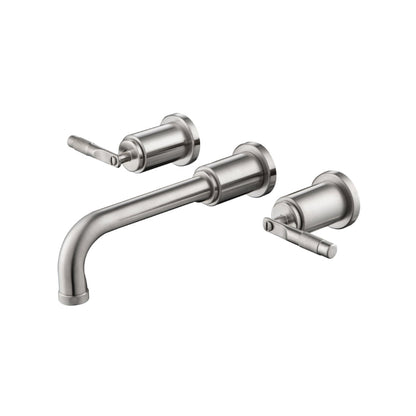 Isenberg Serie 250 8" Three-Hole Brushed Nickel PVD Wall-Mounted Bathtub Faucet