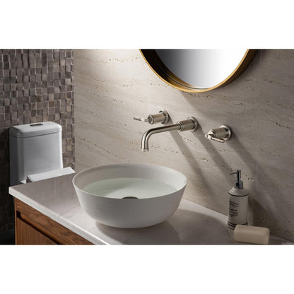 Isenberg Serie 250 8" Three-Hole Matte Black Wall-Mounted Bathroom Sink Faucet